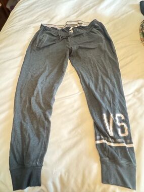 PINK Victoria's Secret Gray Logo Joggers